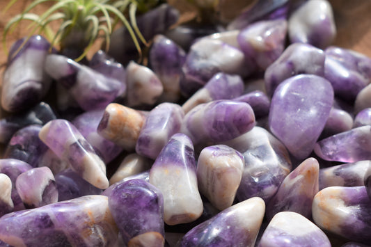 Chevron Amethyst Tumbled Stones (3 for $5.00)