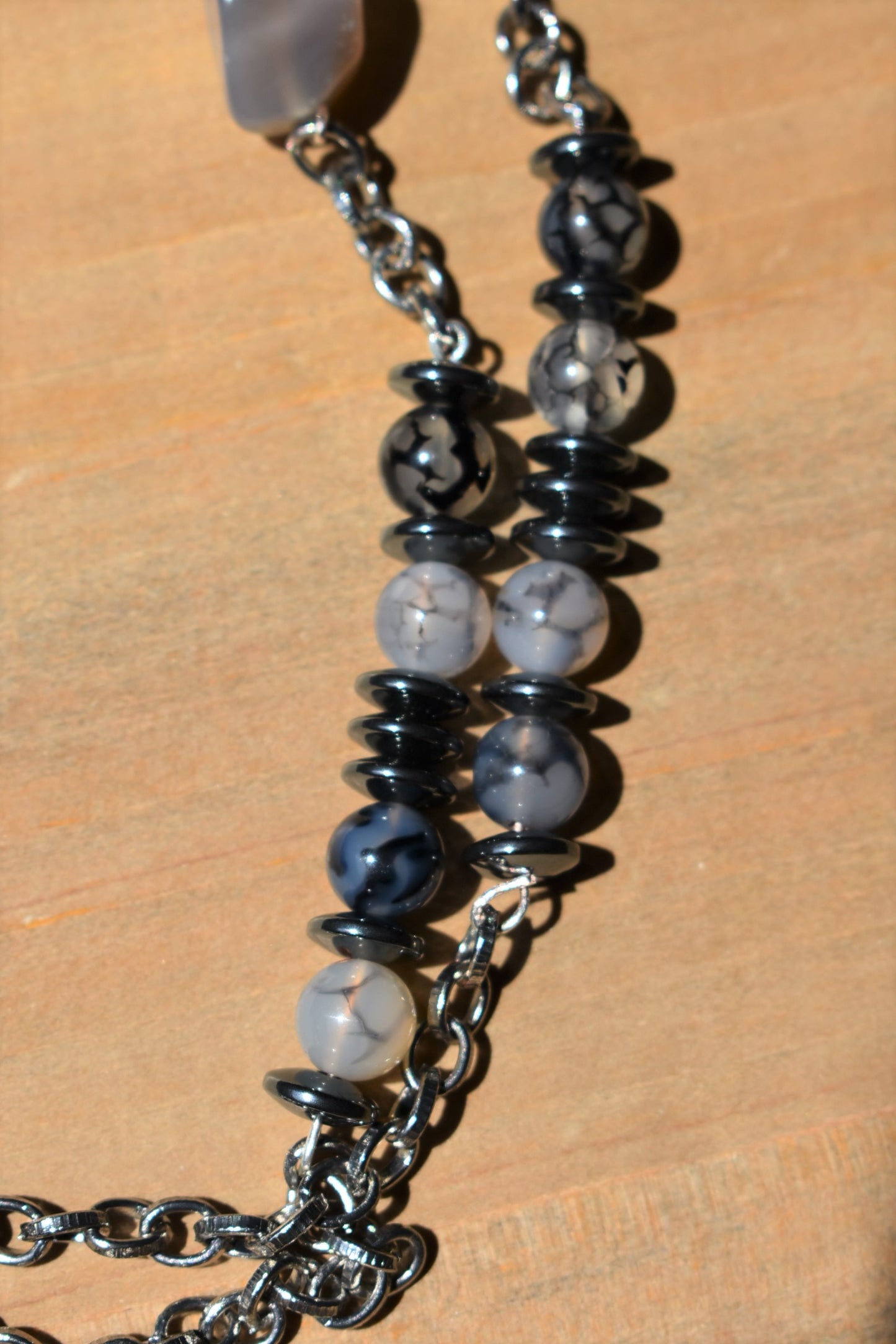 Agate & Hematite Necklace
