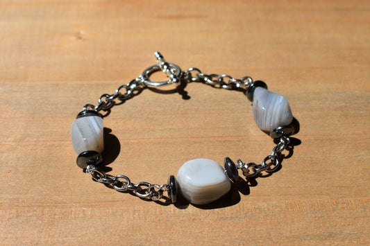 Agate and Hematite Bracelet