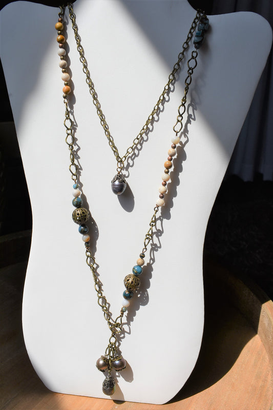 Pearl and Agate Necklace