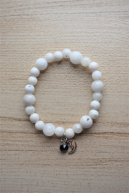 Moonstone, Moon & Swarovski Charm Bracelet