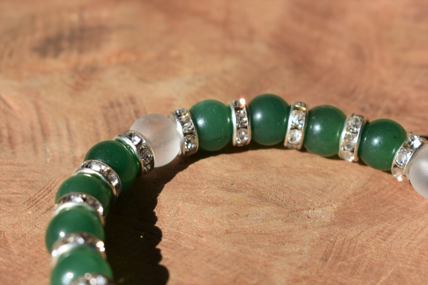 Green Aventurine & Quartz Crystal Bracelet