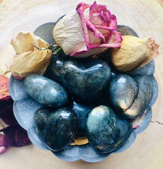 Labradorite Hearts