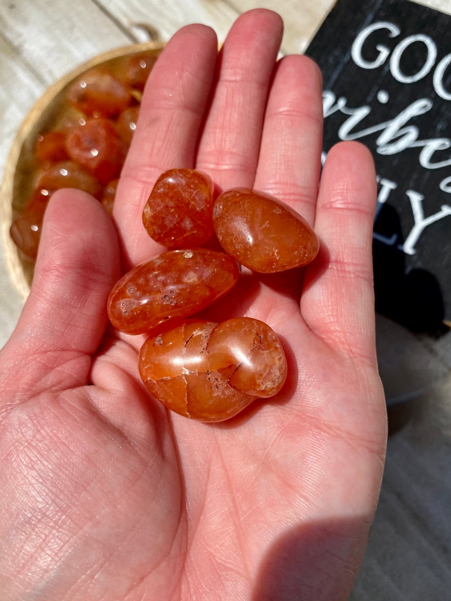 Carnelian Polished Stones (set of 3)