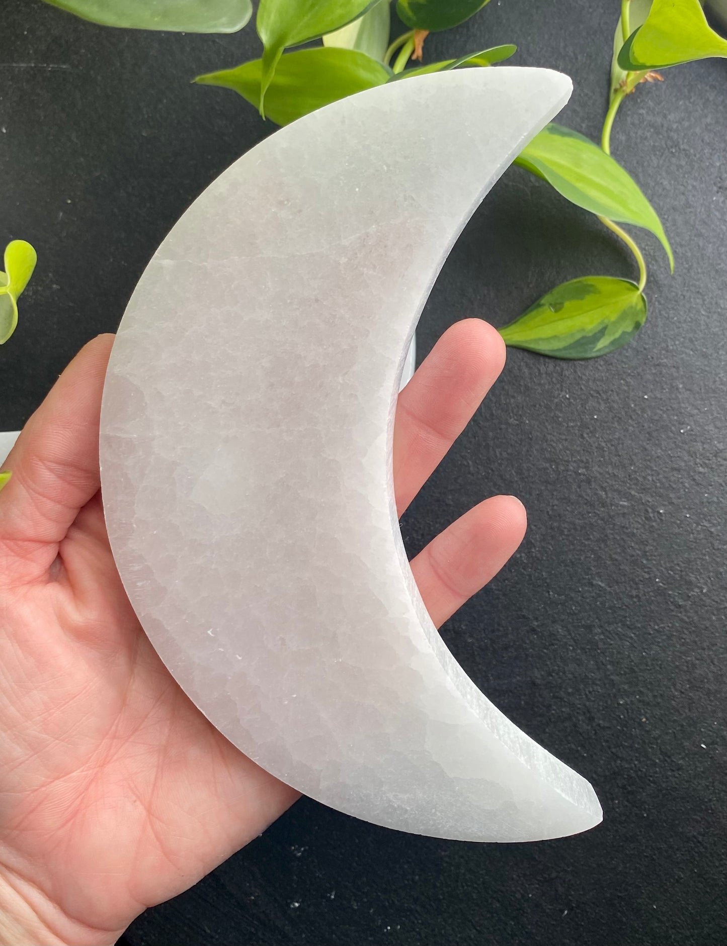 Selenite Moon Charging Plate - Large