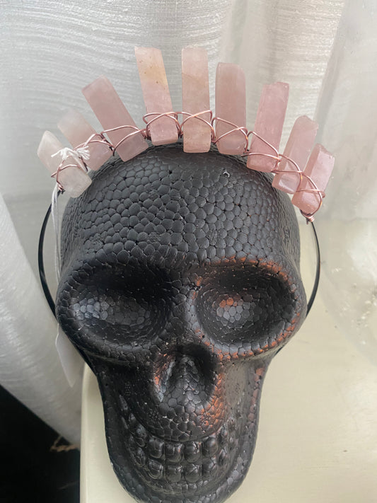 Rose Quartz Crystal Crown