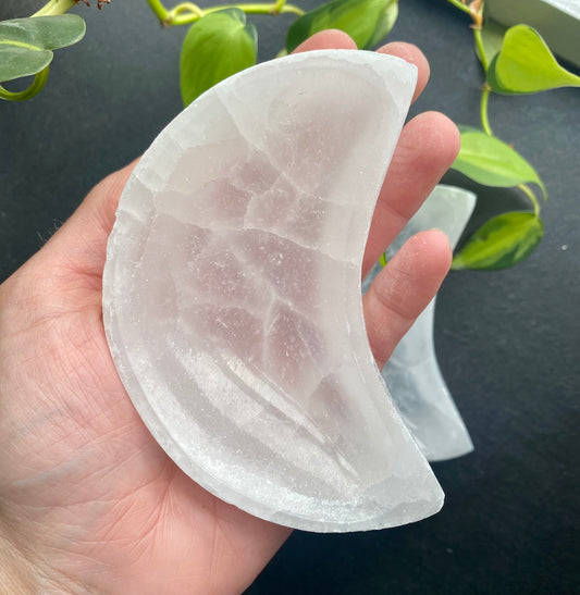 Selenite Moon Bowls - Small