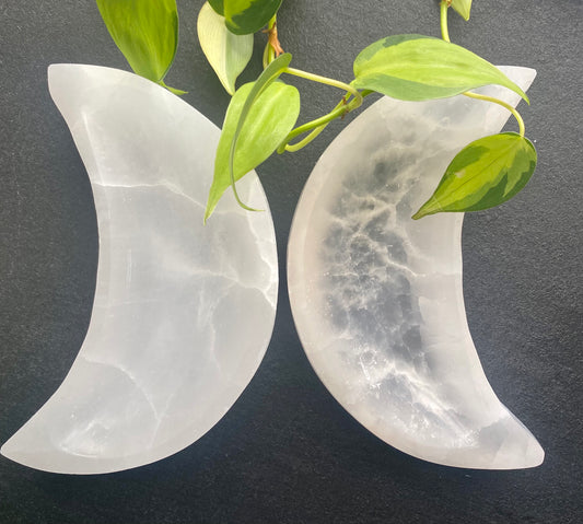 Selenite Moon Bowls - Large