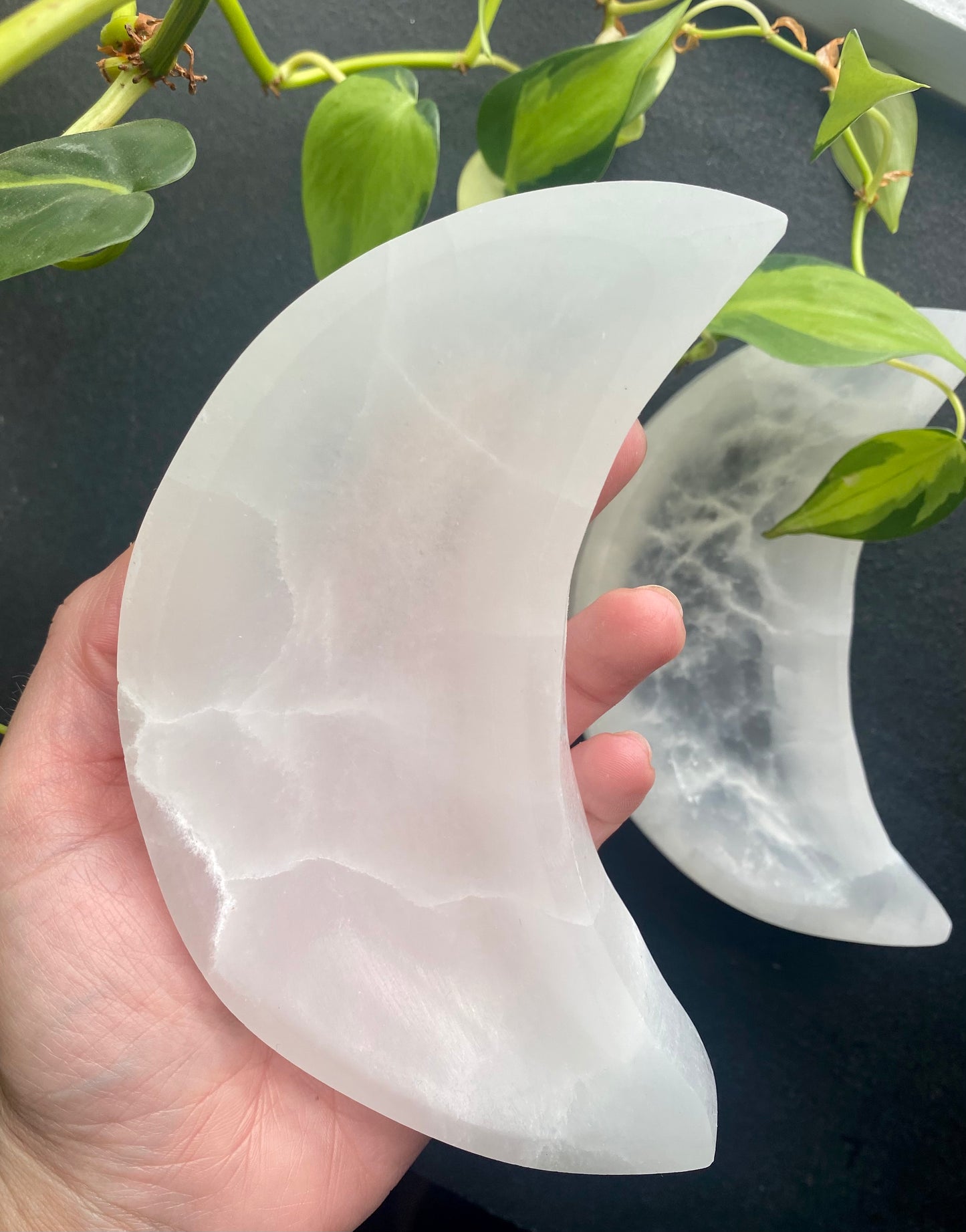 Selenite Moon Bowls - Large
