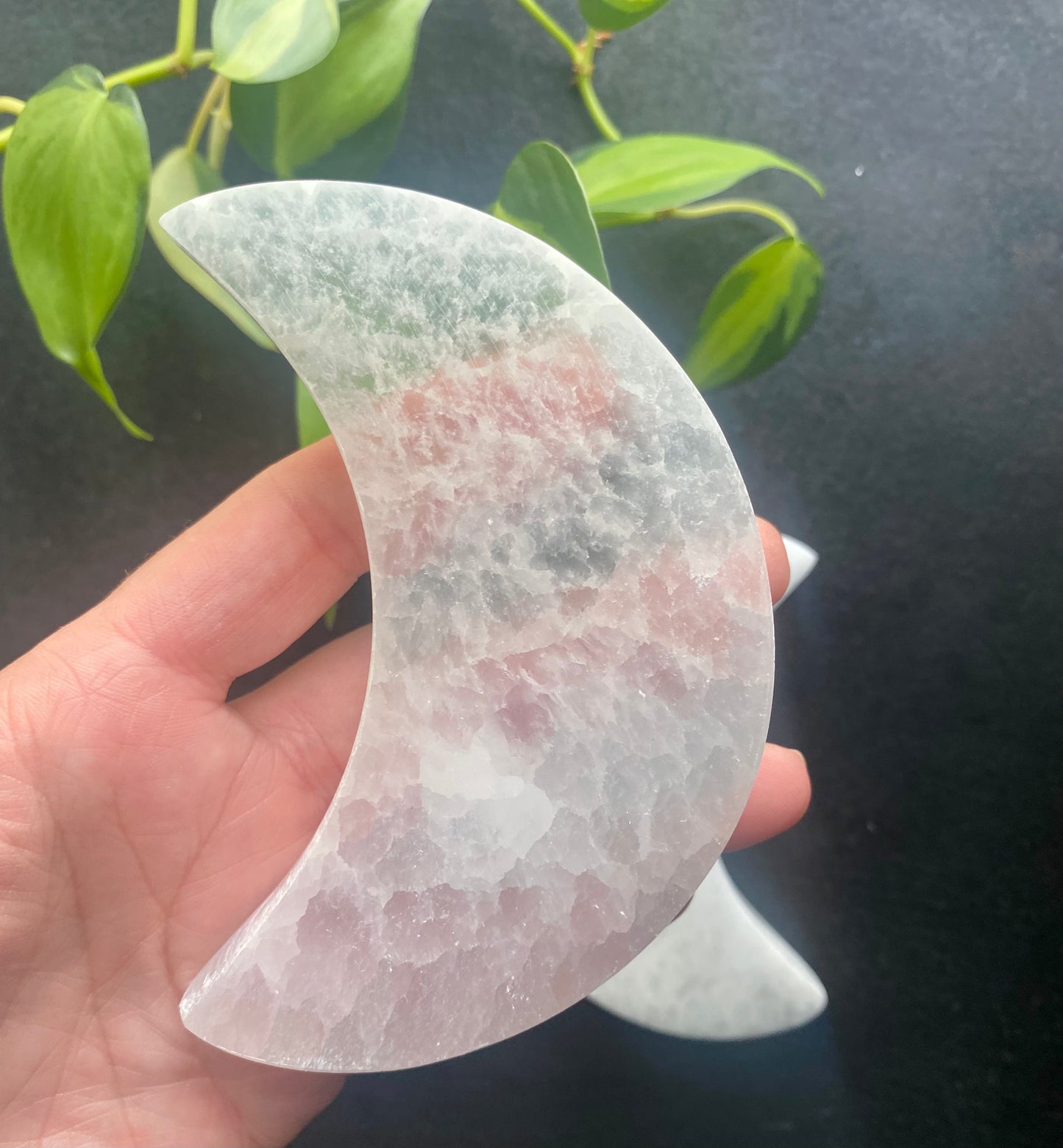 Selenite Moon Charging Plate - Small