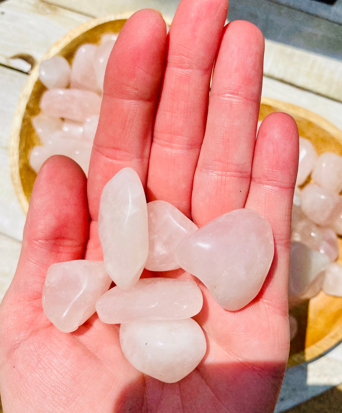 Rose Quartz Polished Stones (set of 3)