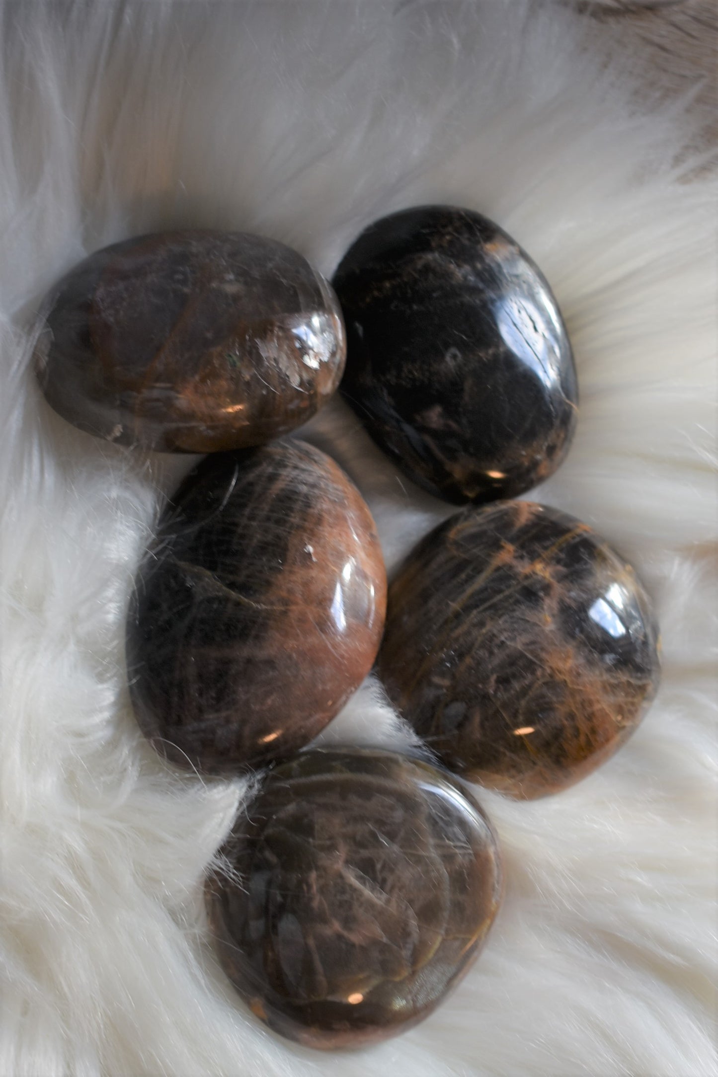 Black Moonstone Palm Stone (one per order)