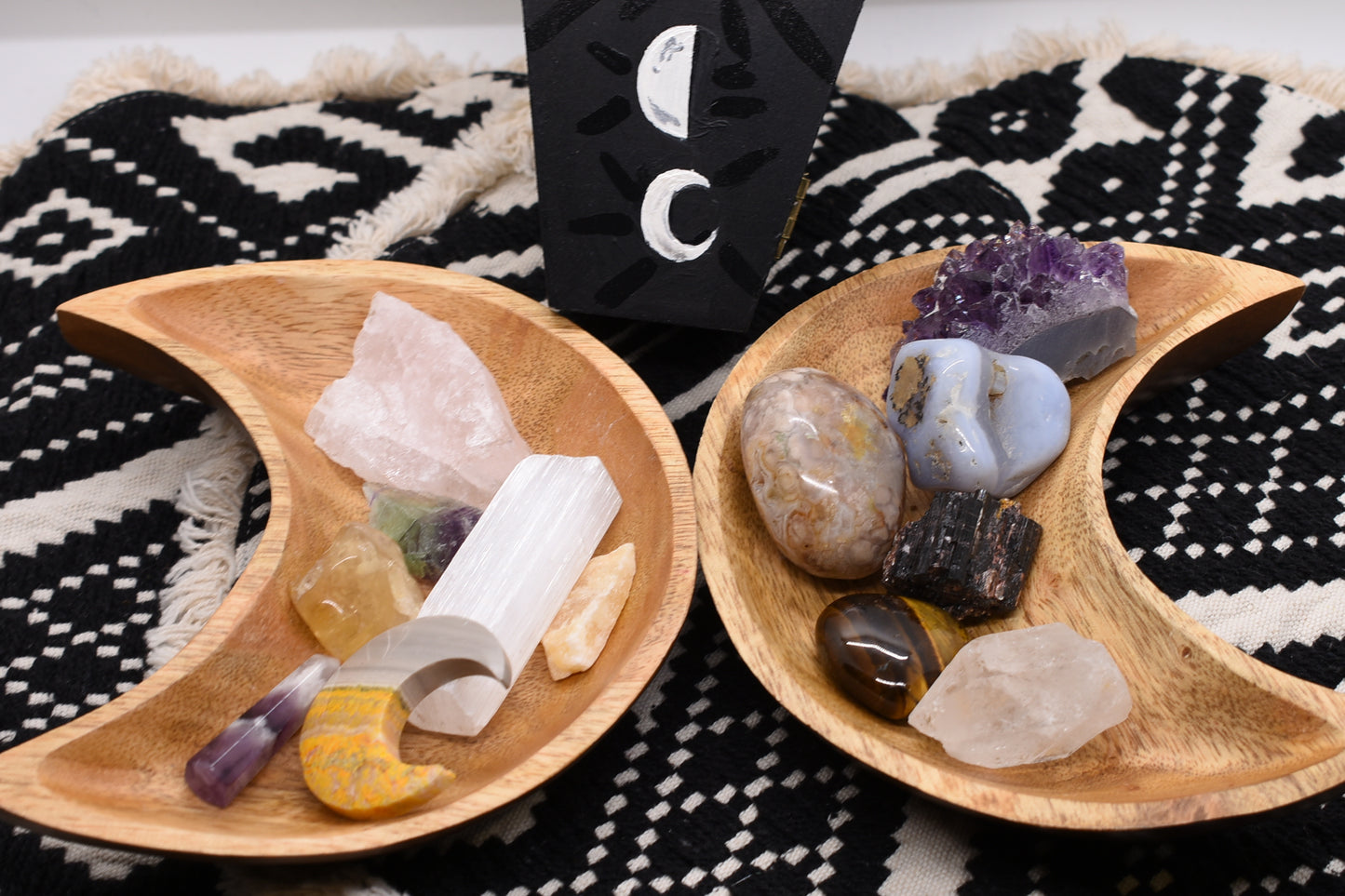 Moon Phase Prefilled Crystal Coffin Box - #1