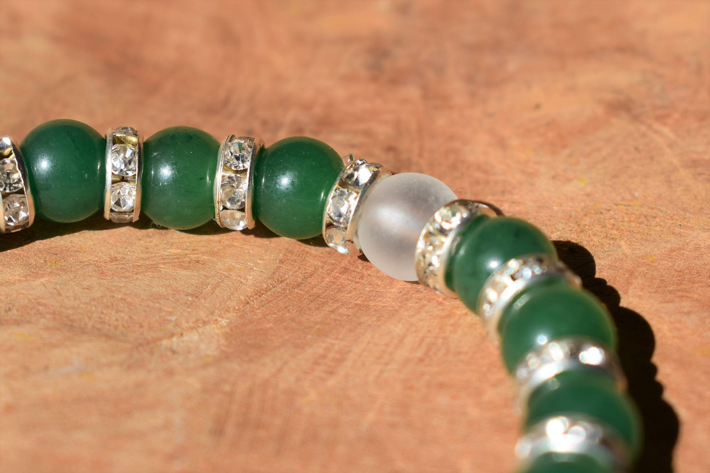 Green Aventurine & Quartz Crystal Bracelet