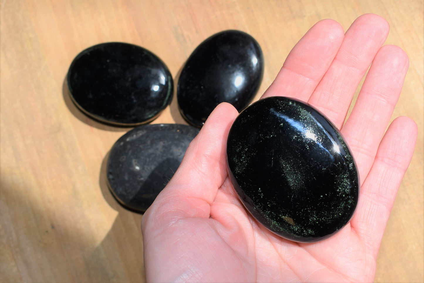 Black Tourmaline Palm Stone (one per order)