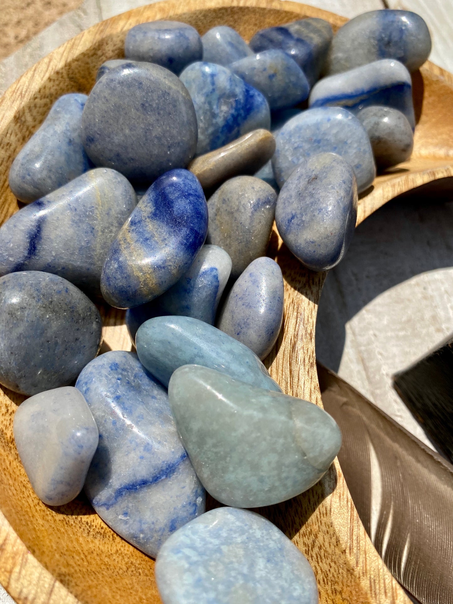 Blue Quartz Polished Stones (3 stones per order)