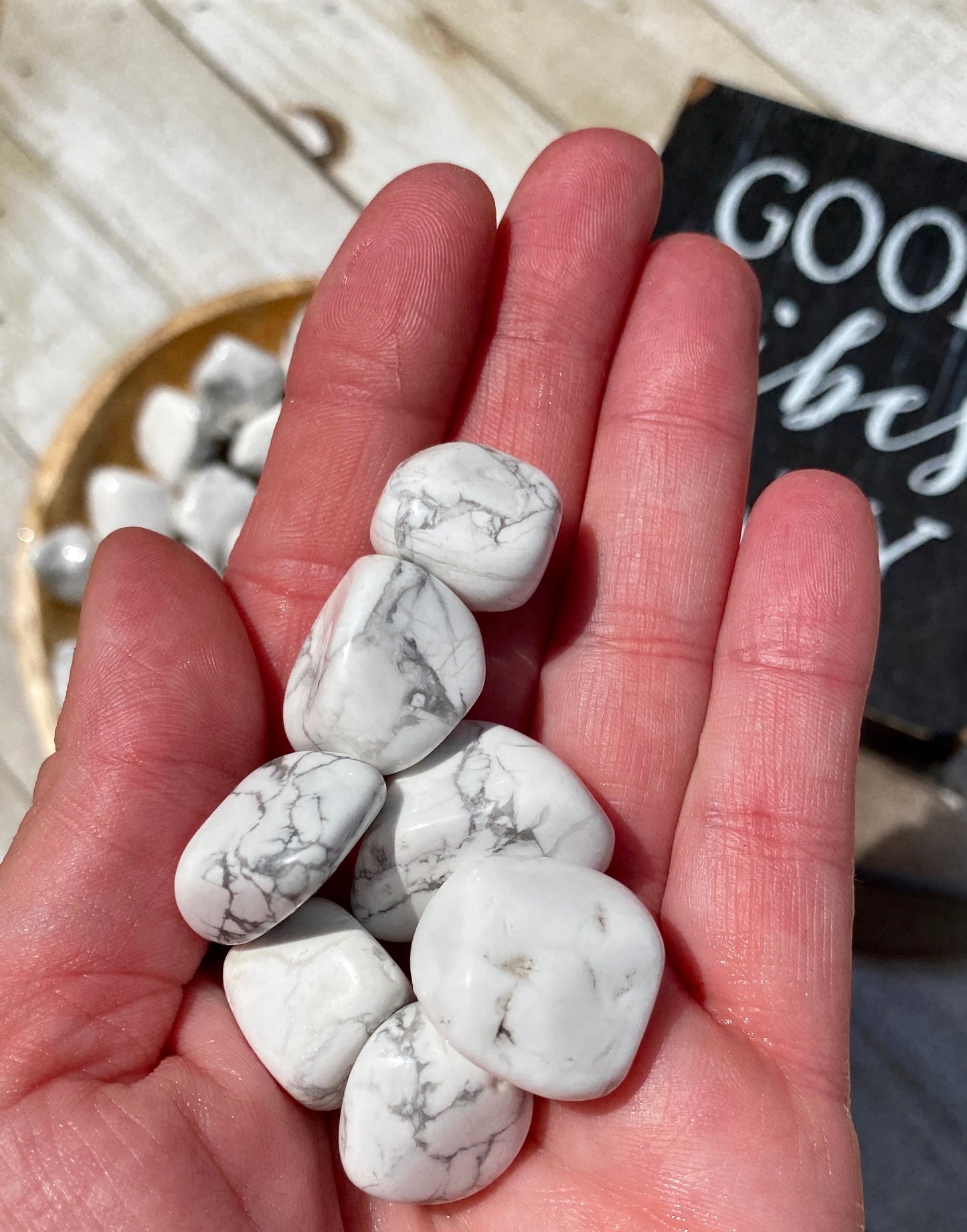 Howlite Polished Stones (set of 3)