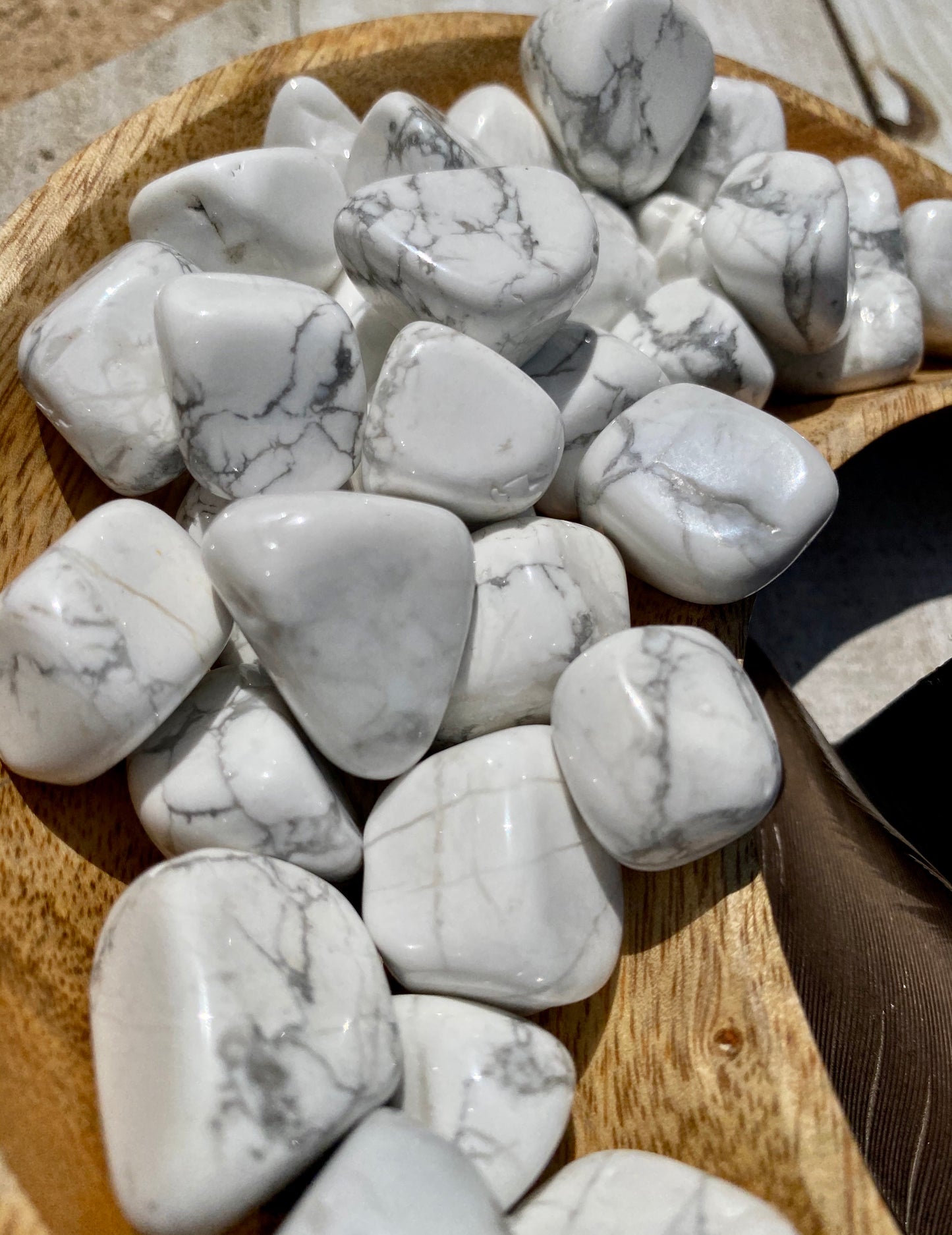 Howlite Polished Stones (set of 3)