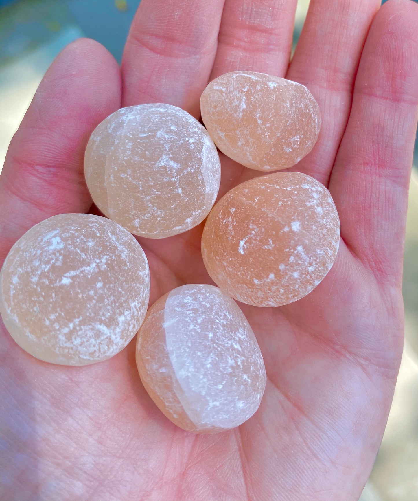 Selenite Pocket Stone, Orange